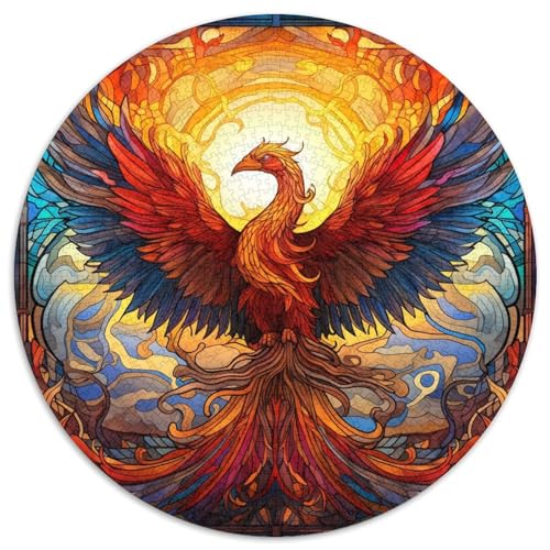 Puzzle für 1000 Teile, Buntglas-Phönix, 1000-teiliges Puzzle für Erwachsene, unmögliche pädagogische Heimdekoration, Spiele und Geschenke (67,5 x 67,5 cm) von LGSHENG