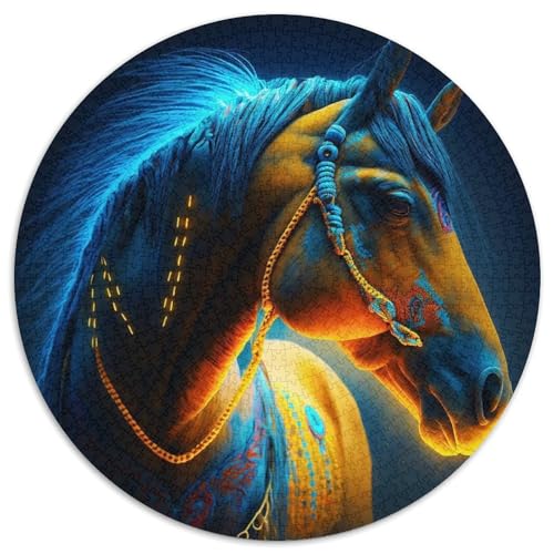 Puzzle für 1000 Teile, Feuerpferde, 1000-teiliges Puzzle für Erwachsene, unmögliche pädagogische Heimdekoration, Spiele und Geschenke (67,5 x 67,5 cm) von LGSHENG