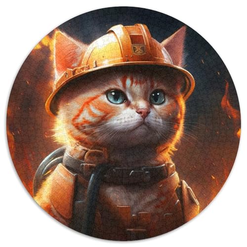 Puzzle für 1000 Teile, Feuerwehrmann-Katze, 1000-teiliges Puzzle für Erwachsene, unmögliche pädagogische Heimdekoration, Spiele und Geschenke (67,5 x 67,5 cm) von LGSHENG