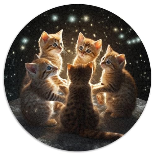 Puzzle für 1000 Teile, Galaxy Shining Kittens, 1000-teiliges Puzzle für Erwachsene, unmögliche pädagogische Heimdekoration, Spiele und Geschenke (67,5 x 67,5 cm) von LGSHENG