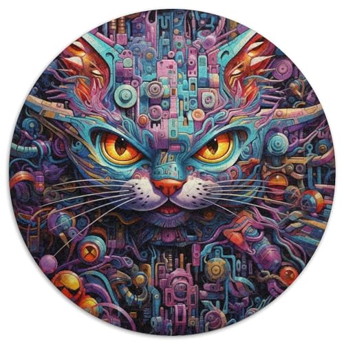 Puzzle für 1000 Teile, farbenfrohe Kunstkatze, 1000-teiliges Puzzle für Erwachsene, unmögliche pädagogische Heimdekoration, Spiele und Geschenke (67,5 x 67,5 cm) von LGSHENG