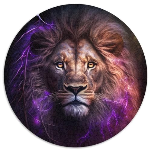 Puzzle für 1000 Teile, lila Löwe, rund, aus Pappe, fördert die Hand-Auge-Koordination, 67,5 x 67,5 cm Puzzle für 1000 Teile, lila Löwe, rund, aus Pappe, fördert die Hand-Auge-Koordination, 67,5 x 67,5 cm von LGSHENG