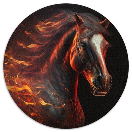 Puzzle für 1000 Teile, schwarzes Pferd, 1000-teiliges Puzzle für Erwachsene, unmögliche pädagogische Heimdekoration, Spiele und Geschenke (67,5 x 67,5 cm) von LGSHENG