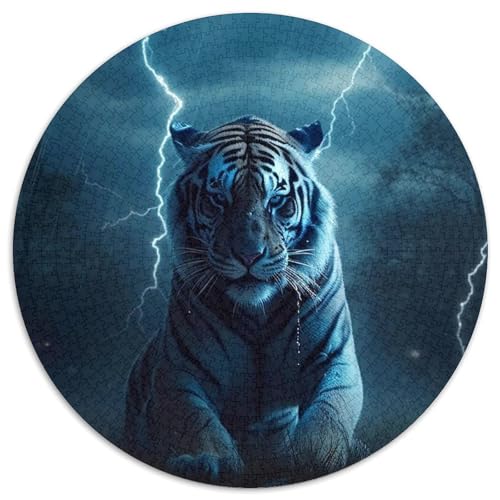 Puzzle für 1000 Teile „Tigers of The Midnight Storm“, rund, aus Pappe, fördert die Hand-Auge-Koordination, 67,5 x 67,5 cm Puzzle für 1000 Teile „Tigers of The Midnight Storm“, rund, aus Pappe, fördert die Hand-Auge-Koordination, 67,5 x 67,5 cm von LGSHENG