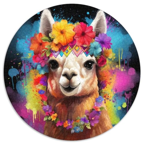 Puzzle für Erwachsene, 1000 Stück, Alpaka mit Blumen, Puzzle für Erwachsene, anspruchsvolles DIY-Denkspiel, perfektes Familienspiel oder dekoratives Geschenk, 67,5 x 67,5 cm Puzzle für Erwachsene, 1000 Stück, Alpaka mit Blumen, Puzzle für Erwachsene, anspruchsvolles DIY-Denkspiel, perfektes Familienspiel oder dekoratives Geschenk, 67,5 x 67,5 cm von LGSHENG