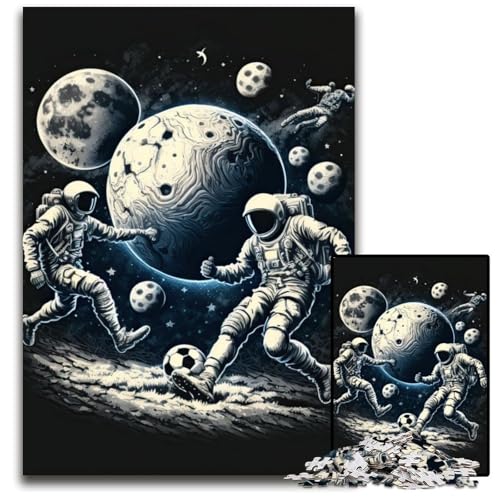Puzzle für Erwachsene, 1000 Teile, Astronaut spielt Fußball, Puzzle für Erwachsene, hochschwieriges Denkspiel für Jugendliche, 50x75cm von LGSHENG