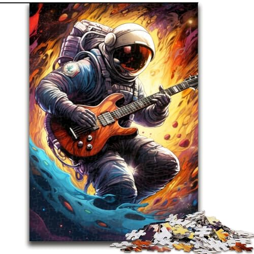 Puzzle für Erwachsene, 1000 Teile, Astronauten-Gitarren-Puzzle, anspruchsvolles Denkspiel für Teenager, perfekt als Heimdekoration oder Geschenk (Größe: 26x38cm) von LGSHENG