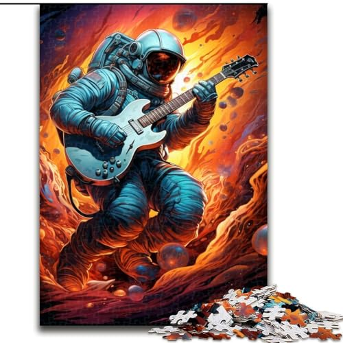 Puzzle für Erwachsene, 1000 Teile, Astronauten-Gitarren-Puzzle, anspruchsvolles Denkspiel für Teenager, perfekt als Heimdekoration oder Geschenk (Größe: 26x38cm) von LGSHENG