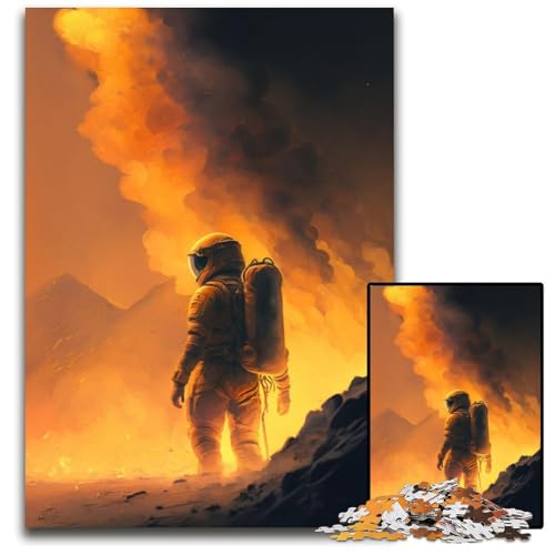 Puzzle für Erwachsene, 1000 Teile, Astronauten-Puzzle, farbenfrohe Heimdekoration und interaktives Familienspiel, 50x75cm von LGSHENG