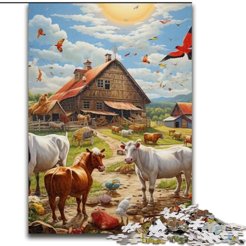Puzzle für Erwachsene, 1000 Teile, Bauernhoftier-Puzzle, Spielgeschenk für Erwachsene, interaktives Familienspiel, Gehirn-Herausforderungsgeschenk (Größe: 50x75cm) von LGSHENG