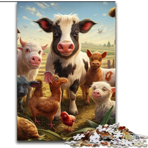 Puzzle für Erwachsene, 1000 Teile, Bauernhoftier-Puzzle, anspruchsvolles Denkspiel für Teenager, Spaß für den Familienspieleabend (Größe: 26x38cm) von LGSHENG