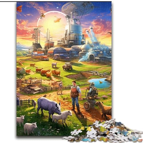 Puzzle für Erwachsene, 1000 Teile, Bauernhoftier-Puzzle, anspruchsvolles Denkspiel für Teenager, Spaß für den Familienspieleabend (Größe: 50x75cm) von LGSHENG