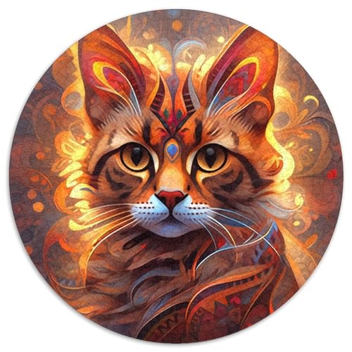 Puzzle für Erwachsene, 1000 Teile, Bengalkatze, Papppuzzle, Denkspiel für Teenager, 67,5 x 67,5 cm von LGSHENG