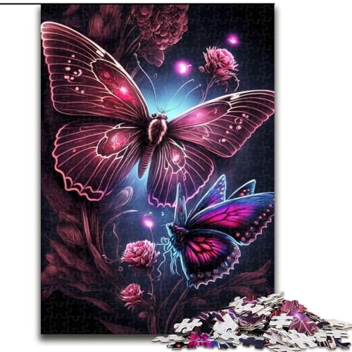 Puzzle für Erwachsene, 1000 Teile, Blumen- und Schmetterlings-Puzzle, pädagogisches Denkspiel, künstlerische Heim- und Bürodekoration, ab 14 Jahren (Größe: 50x75cm) von LGSHENG