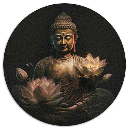 Puzzle für Erwachsene, 1000 Teile, Buddha, rund, Denksportspiel, interaktives Familienspiel, geeignet für Kinder ab 14 Jahren, 67,5 x 67,5 cm Puzzle für Erwachsene, 1000 Teile, Buddha, rund, Denksportspiel, interaktives Familienspiel, geeignet für Kinder ab 14 Jahren, 67,5 x 67,5 cm von LGSHENG