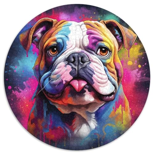 Puzzle für Erwachsene, 1000 Teile, Bulldoggen-Puzzle aus Karton, perfekt für Halloween, Weihnachten, Geburtstagsgeschenk, 67,5 x 67,5 cm von LGSHENG