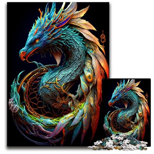 Puzzle für Erwachsene, 1000 Teile, Bunte Drachen-Puzzles für Erwachsene, hochschwieriges Denkspiel für Jugendliche, 50x75cm Puzzle für Erwachsene, 1000 Teile, Bunte Drachen-Puzzles für Erwachsene, hochschwieriges Denkspiel für Jugendliche, 50x75cm von LGSHENG
