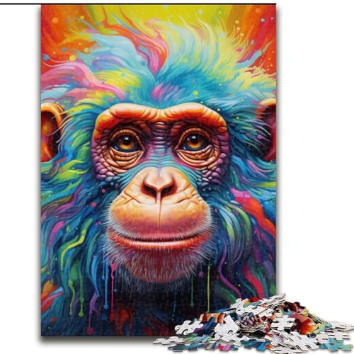 Puzzle für Erwachsene, 1000 Teile, Bunte Gorillas, anspruchsvolles Denkspiel, Familienaktivität, Heimdekoration, (Größe: 50x75cm) von LGSHENG