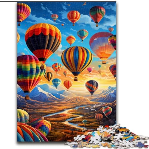 Puzzle für Erwachsene, 1000 Teile, Bunte Heißluftballons, anspruchsvolles Denkspiel, Familienaktivität, Heimdekoration, (Größe: 50x75cm) von LGSHENG