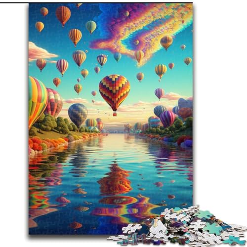 Puzzle für Erwachsene, 1000 Teile, Bunte Heißluftballons, anspruchsvolles Denkspiel für Teenager, Spaß für den Spieleabend mit der Familie (Größe: 26x38cm) von LGSHENG