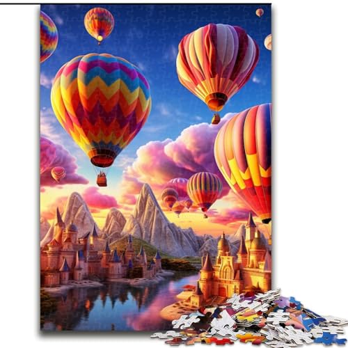 Puzzle für Erwachsene, 1000 Teile, Bunte Heißluftballons, anspruchsvolles Denkspiel für Teenager, perfekt als Heimdekoration oder Geschenk (Größe: 26x38cm) von LGSHENG