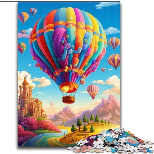 Puzzle für Erwachsene, 1000 Teile, Bunte Heißluftballons, anspruchsvolles Denkspiel für Teenager, perfekt als Heimdekoration oder Geschenk (Größe: 26x38cm) von LGSHENG