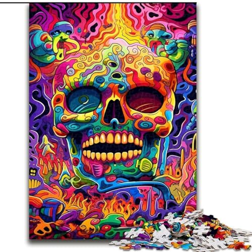 Puzzle für Erwachsene, 1000 Teile, Bunte Totenkopf-Puzzles, ideal für Teenager und Sammler, Reisegeschenk, Familienaktivität (Größe: 50x75cm) von LGSHENG