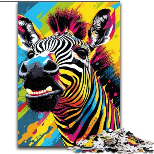 Puzzle für Erwachsene, 1000 Teile, Bunte Zebras, anspruchsvolles Denkspiel für Teenager, perfekt als Heimdekoration oder Geschenk (Größe: 50x75cm) von LGSHENG