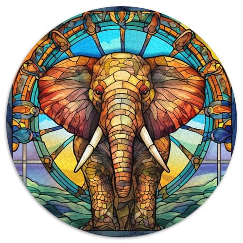 Puzzle für Erwachsene, 1000 Teile, Buntglas-Hirsch, 1000-teiliges Puzzle für Erwachsene, ideales Weihnachts- oder Geburtstagsgeschenk, Partyspiel-Spielzeug (67,5 x 67,5 cm) von LGSHENG