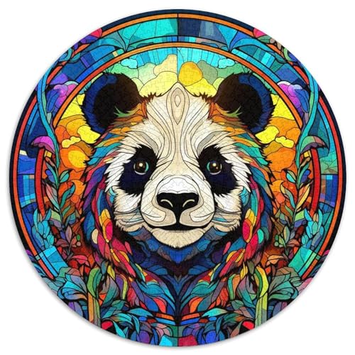 Puzzle für Erwachsene, 1000 Teile, Buntglas-Panda, 1000-teiliges Puzzle für Erwachsene, ideales Weihnachts- oder Geburtstagsgeschenk, Partyspiel-Spielzeug (67,5 x 67,5 cm) von LGSHENG