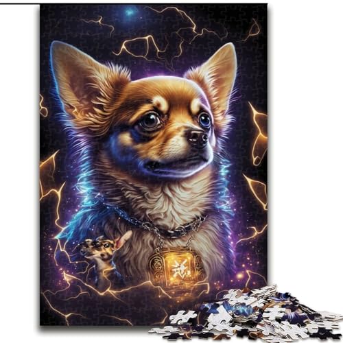 Puzzle für Erwachsene, 1000 Teile, Chihuahua-Hundepuzzle, anspruchsvolles Denkspiel für Teenager, perfekt als Heimdekoration oder Geschenk (Größe: 26x38cm) von LGSHENG