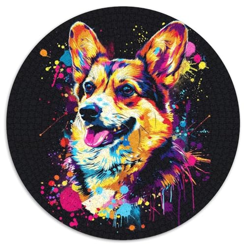 Puzzle für Erwachsene, 1000 Teile, Corgi, rund, Denksportspiel, interaktives Familienspiel, geeignet für Kinder ab 14 Jahren, 67,5 x 67,5 cm Puzzle für Erwachsene, 1000 Teile, Corgi, rund, Denksportspiel, interaktives Familienspiel, geeignet für Kinder ab 14 Jahren, 67,5 x 67,5 cm von LGSHENG