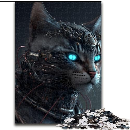 Puzzle für Erwachsene, 1000 Teile, Cyborg-Katzen-Puzzle, pädagogisches Denkspiel, künstlerische Heim- und Bürodekoration, ab 14 Jahren (Größe: 50x75cm) von LGSHENG