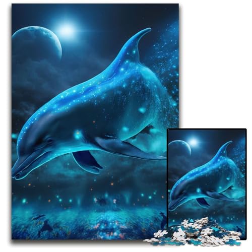 Puzzle für Erwachsene, 1000 Teile, Delfin-Weltraum-Puzzle für Erwachsene, hochschwieriges Denkspiel für Jugendliche, 50x75cm Puzzle für Erwachsene, 1000 Teile, Delfin-Weltraum-Puzzle für Erwachsene, hochschwieriges Denkspiel für Jugendliche, 50x75cm von LGSHENG
