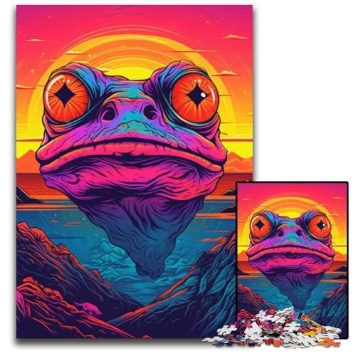 Puzzle für Erwachsene, 1000 Teile, Der Kopf des Froschs, Sonnenuntergang, buntes Heimdekor und interaktives Familienspiel, 26x38cm Puzzle für Erwachsene, 1000 Teile, Der Kopf des Froschs, Sonnenuntergang, buntes Heimdekor und interaktives Familienspiel, 26x38cm von LGSHENG