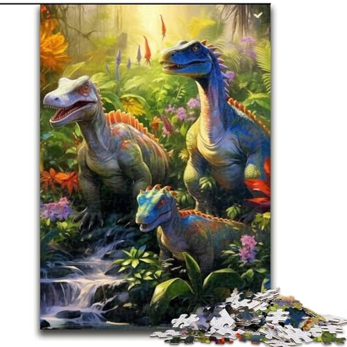 Puzzle für Erwachsene, 1000 Teile, Dinosaurierwelt, Puzzle, Spiel für Erwachsene, Geschenk, interaktives Familienspiel, Gehirn-Herausforderung, Geschenk (Größe: 26x38cm) von LGSHENG