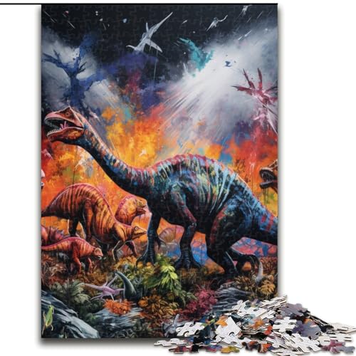 Puzzle für Erwachsene, 1000 Teile, Dinosaurierwelt, anspruchsvolles Denkspiel, Familienaktivität, Heimdekoration, (Größe: 26x38cm) von LGSHENG