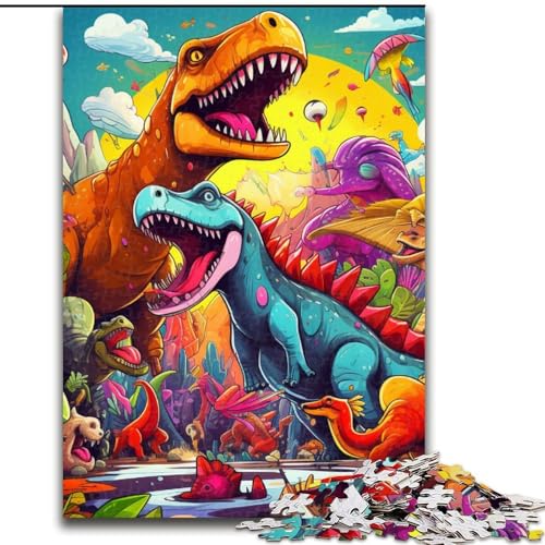 Puzzle für Erwachsene, 1000 Teile, Dinosaurierwelt, anspruchsvolles Denkspiel, Familienaktivität, Heimdekoration, (Größe: 50x75cm) von LGSHENG