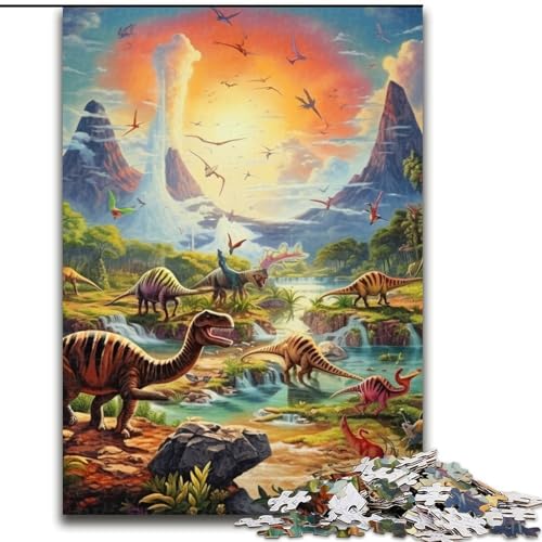 Puzzle für Erwachsene, 1000 Teile, Dinosaurierwelt, interaktives Familienspiel, ideal für Teenager, Denksportaufgabe als Geschenk (Größe: 26x38cm) von LGSHENG