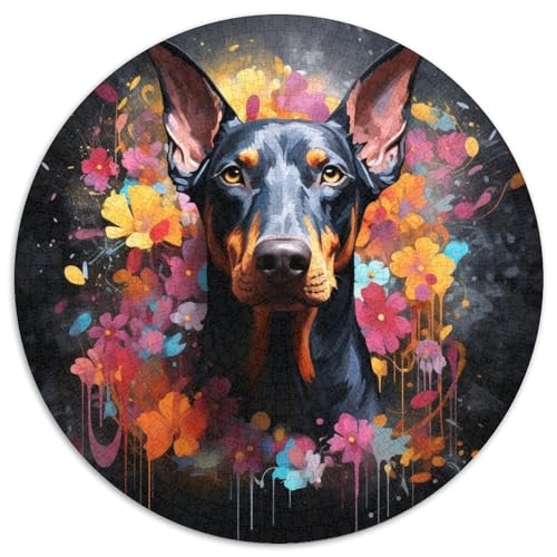 Puzzle für Erwachsene, 1000 Teile, Dobermann-Pinscher, rund, Denksportspiel, interaktives Familienspiel, geeignet für Kinder ab 14 Jahren, 67,5 x 67,5 cm Puzzle für Erwachsene, 1000 Teile, Dobermann-Pinscher, rund, Denksportspiel, interaktives Familienspiel, geeignet für Kinder ab 14 Jahren, 67,5 x 67,5 cm von LGSHENG