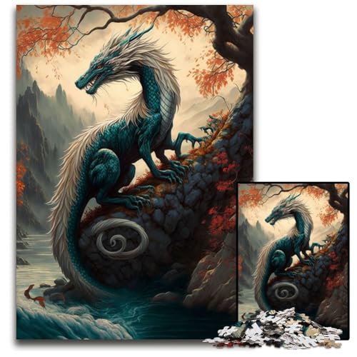 Puzzle für Erwachsene, 1000 Teile, Drachen, asiatisches Puzzle für Erwachsene, hochschwieriges Denkspiel für Jugendliche, 50x75cm Puzzle für Erwachsene, 1000 Teile, Drachen, asiatisches Puzzle für Erwachsene, hochschwieriges Denkspiel für Jugendliche, 50x75cm von LGSHENG