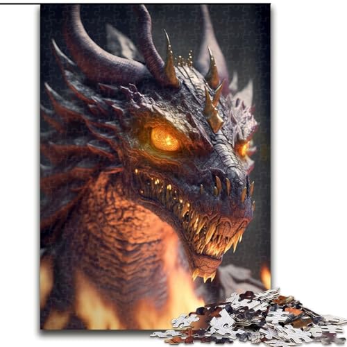 Puzzle für Erwachsene, 1000 Teile, Drachenkopf I, pädagogisches Denkspiel, künstlerische Heim- und Bürodekoration, ab 14 Jahren (Größe: 50x75cm) von LGSHENG