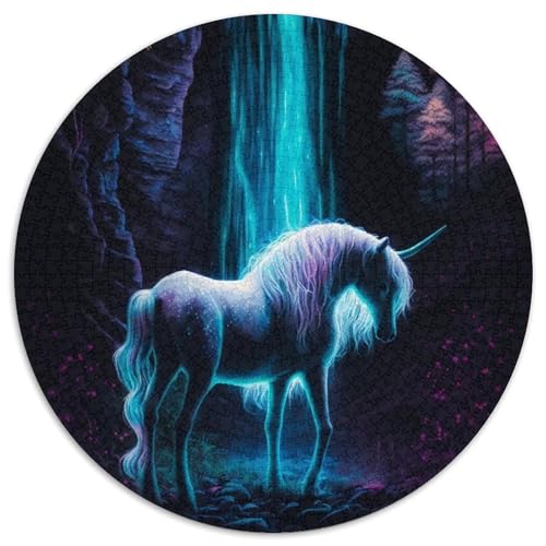 Puzzle für Erwachsene, 1000 Teile, Einhorn, rund, Denksportaufgabe, interaktives Familienspiel, geeignet für Kinder ab 14 Jahren, 67,5 x 67,5 cm Puzzle für Erwachsene, 1000 Teile, Einhorn, rund, Denksportaufgabe, interaktives Familienspiel, geeignet für Kinder ab 14 Jahren, 67,5 x 67,5 cm von LGSHENG