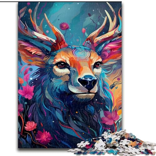 Puzzle für Erwachsene, 1000 Teile, Elch-Puzzle, Familienaktivität, einzigartiges Geschenk für Feiertage und Geburtstage (Größe: 50x75cm) von LGSHENG