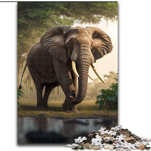 Puzzle für Erwachsene, 1000 Teile, Elefanten-Tierpuzzle, pädagogisches Denkspiel, künstlerische Heim- und Bürodekoration, ab 14 Jahren (Größe: 50x75cm) von LGSHENG