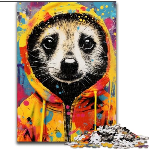 Puzzle für Erwachsene, 1000 Teile, Erdmännchen-Puzzle, anspruchsvolles Denkspiel für Teenager, perfekt als Heimdekoration oder Geschenk (Größe: 26x38cm) von LGSHENG