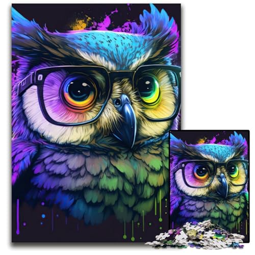 Puzzle für Erwachsene, 1000 Teile, Eulen-Neon-Puzzle für Erwachsene, schwieriges Denkspiel für Jugendliche, 26x38cm Puzzle für Erwachsene, 1000 Teile, Eulen-Neon-Puzzle für Erwachsene, schwieriges Denkspiel für Jugendliche, 26x38cm von LGSHENG