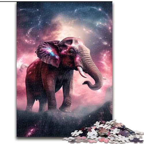 Puzzle für Erwachsene, 1000 Teile, Fantasie-Elefanten-Puzzle, anspruchsvolles DIY-Dekorationsspiel, interaktives Familienspielzeug (Größe: 26x38cm) von LGSHENG