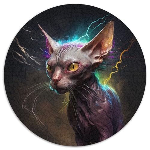 Puzzle für Erwachsene, 1000 Teile, Fantasie-Haarlose Katze, 1000 Teile, Puzzle für Erwachsene, ideales Urlaubs- oder Geburtstagsgeschenk, Partyspiel-Spielzeug (67,5 x 67,5 cm) von LGSHENG