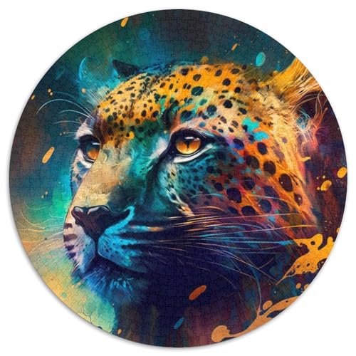 Puzzle für Erwachsene, 1000 Teile, Fantasie-Leopard, rund, interaktives Familienspiel, Denksportaufgabe, Lernspielzeug, 67,5 x 67,5 cm Puzzle für Erwachsene, 1000 Teile, Fantasie-Leopard, rund, interaktives Familienspiel, Denksportaufgabe, Lernspielzeug, 67,5 x 67,5 cm von LGSHENG